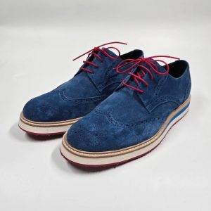 Muške cipele - Derby zumbana - Teget velur